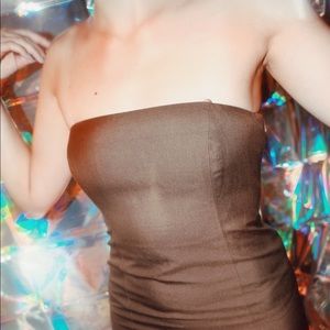 90’s strapless silk mini dress